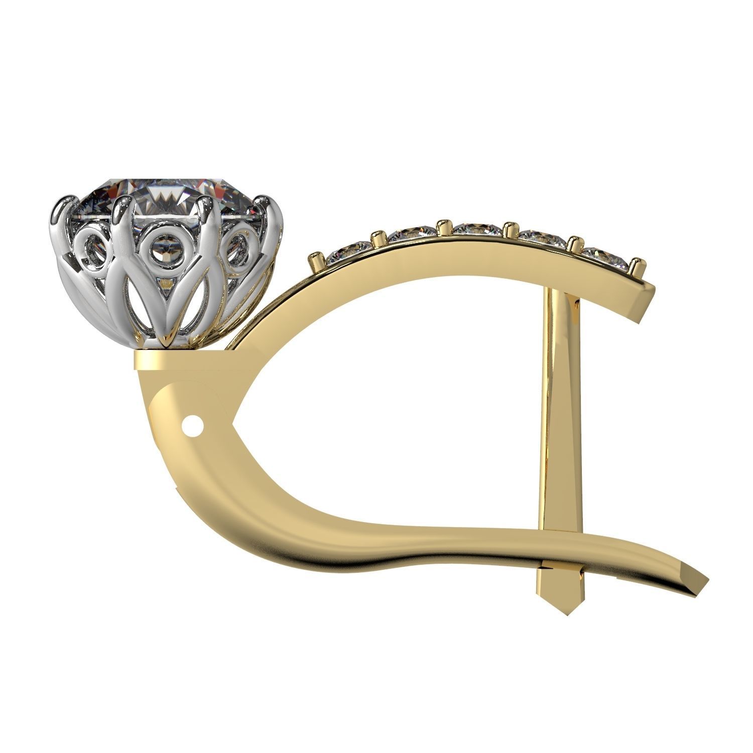 Earrings with diamonds 3D print model_4