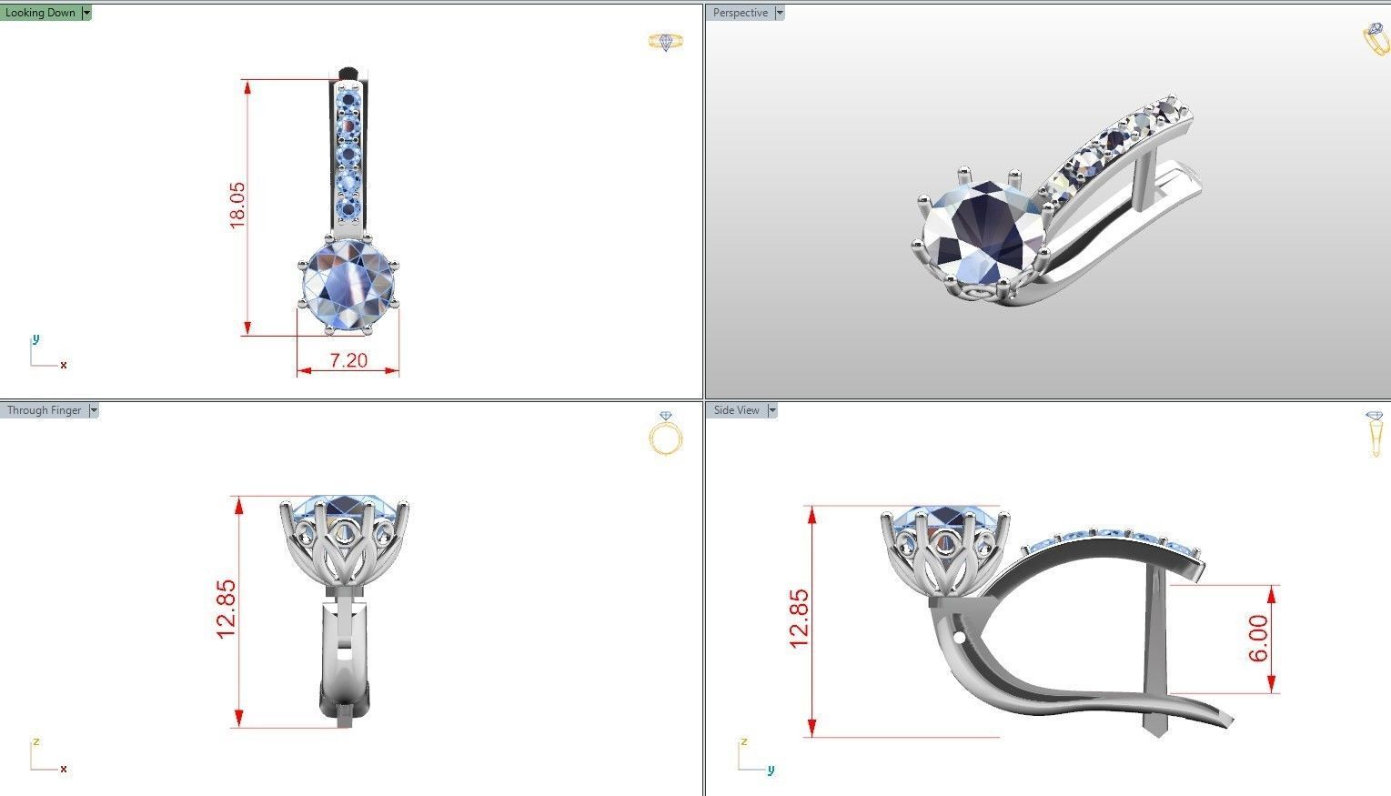 Earrings with diamonds 3D print model_15