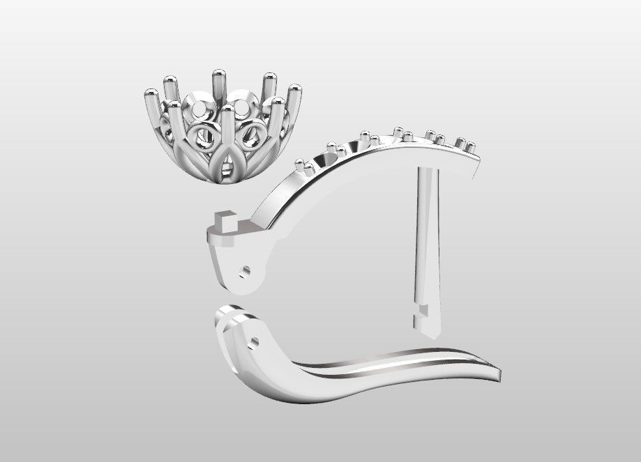 Earrings with diamonds 3D print model_16