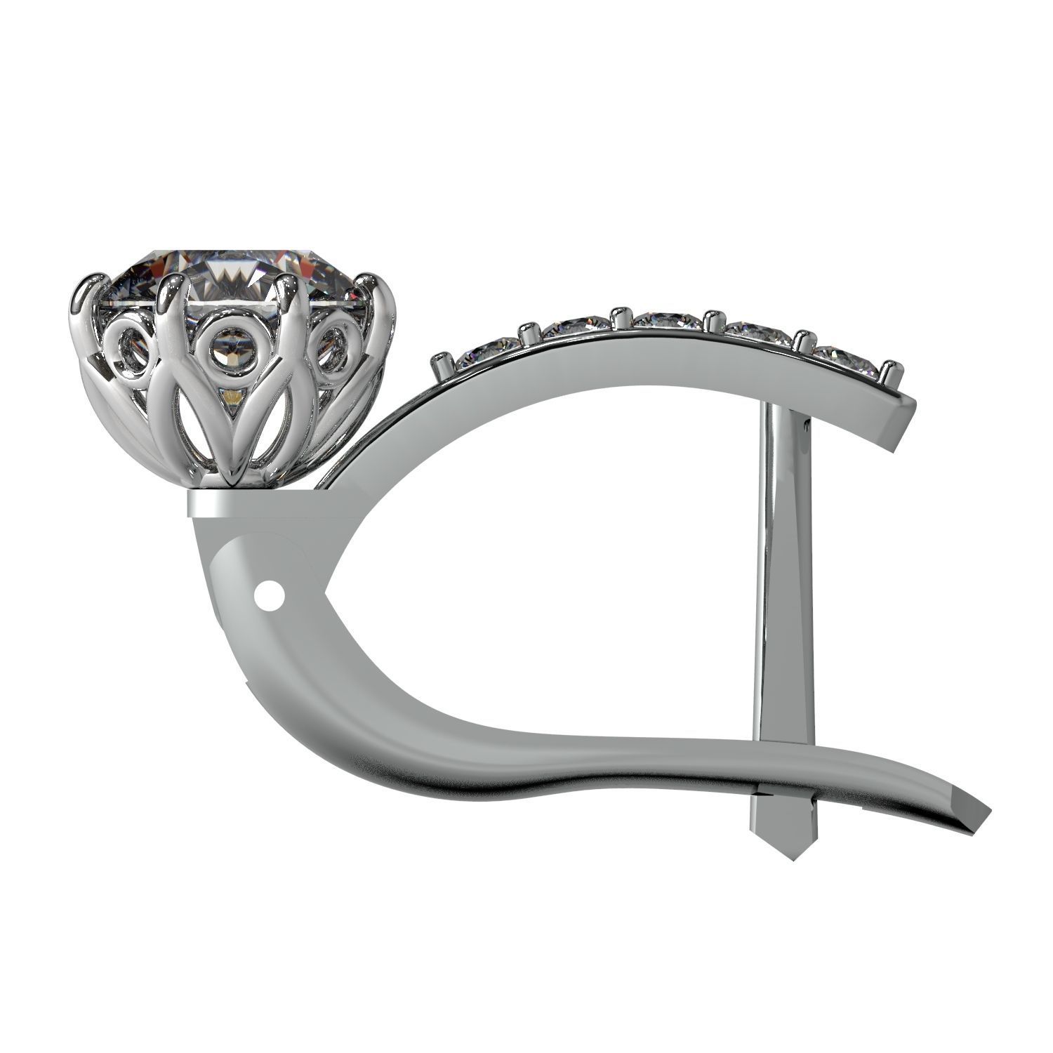 Earrings with diamonds 3D print model_5