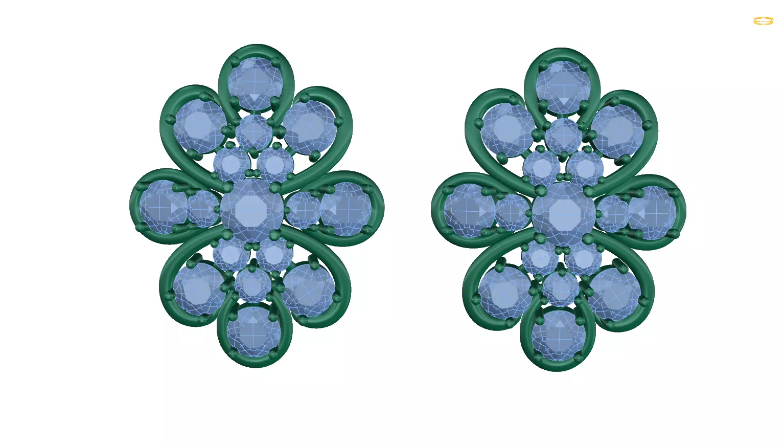 earring two flower shaped earrings 3D print model_0
