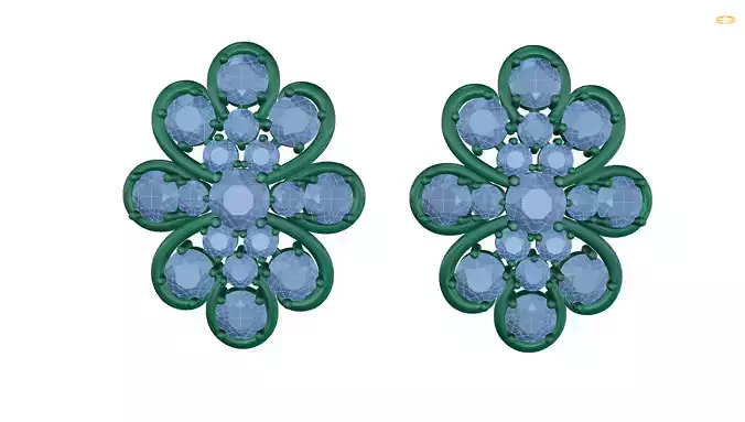 earring two flower shaped earrings