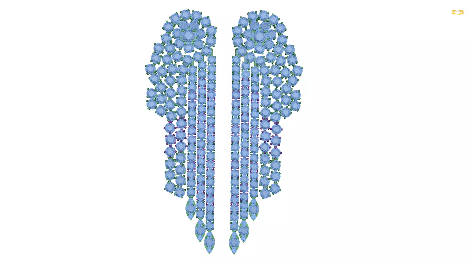 earring swarovski crystal angel wings 3D print model_0