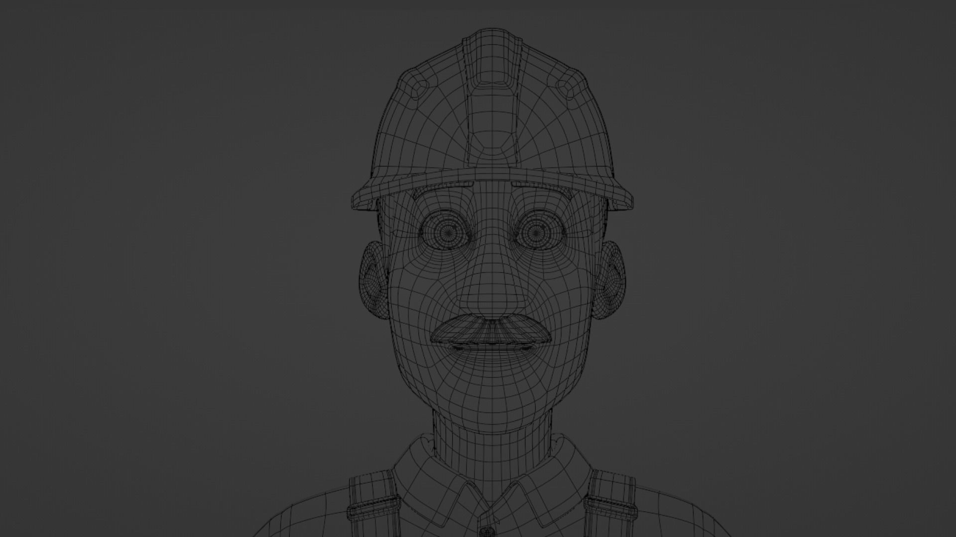 Male Cartoon Worker Builder Character  3D model_23