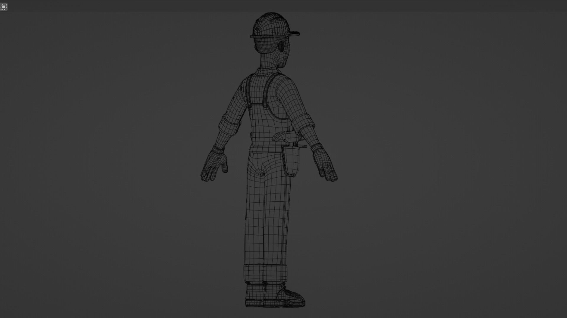 Male Cartoon Worker Builder Character  3D model_20