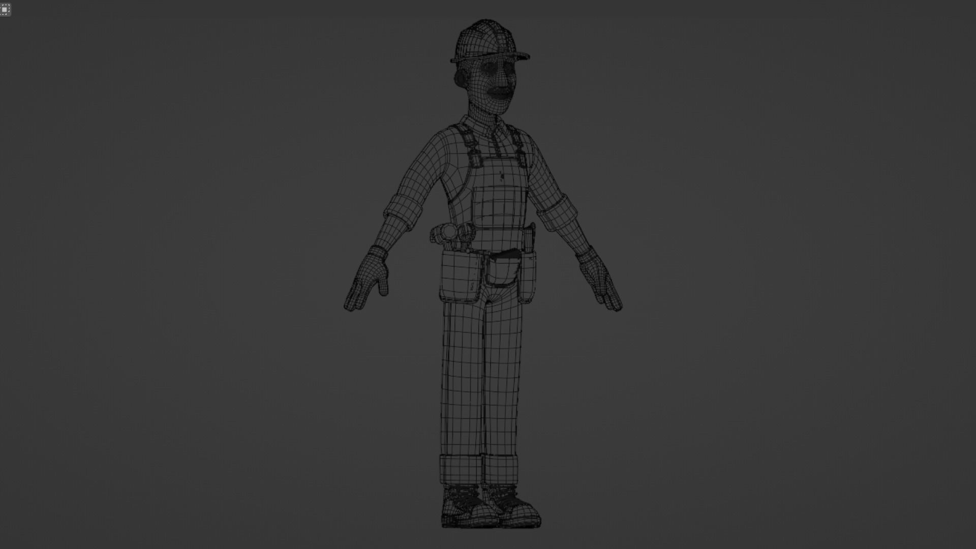 Male Cartoon Worker Builder Character  3D model_18