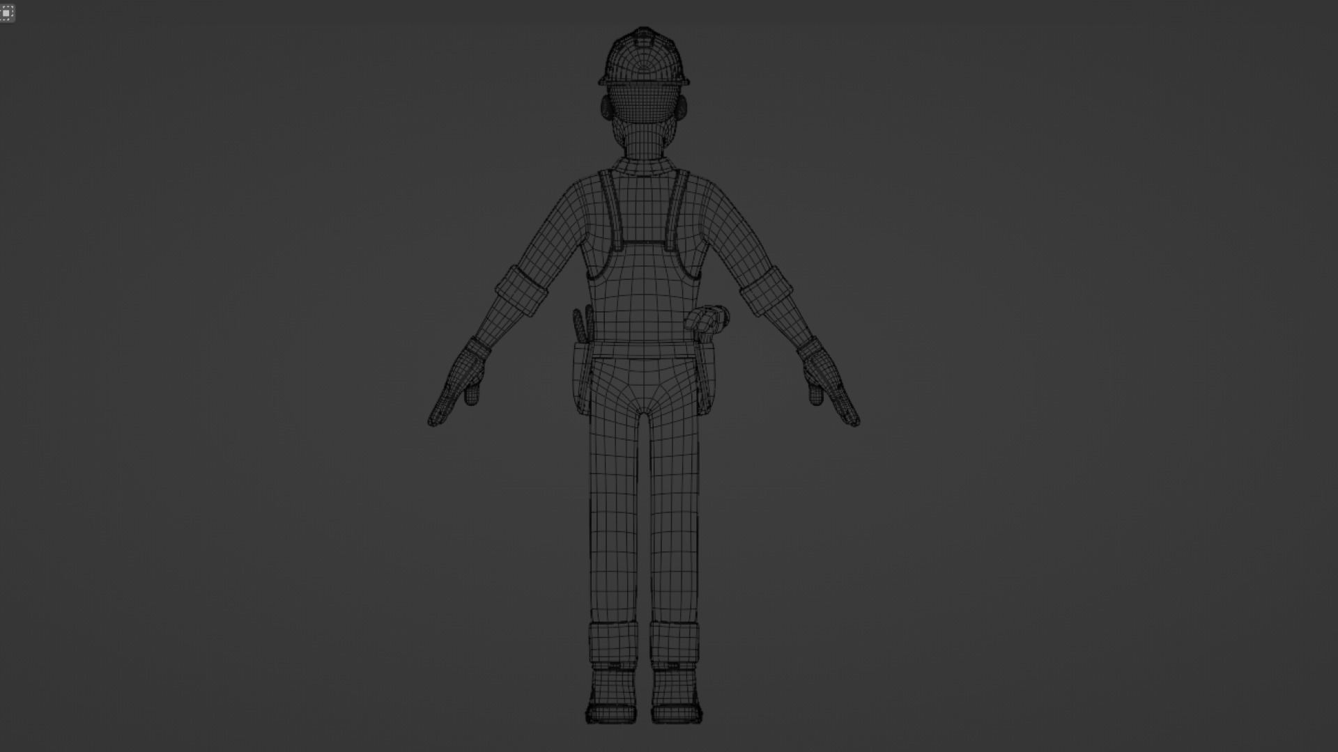 Male Cartoon Worker Builder Character  3D model_21