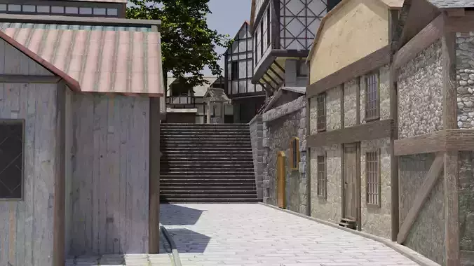 Medieval village 3D model