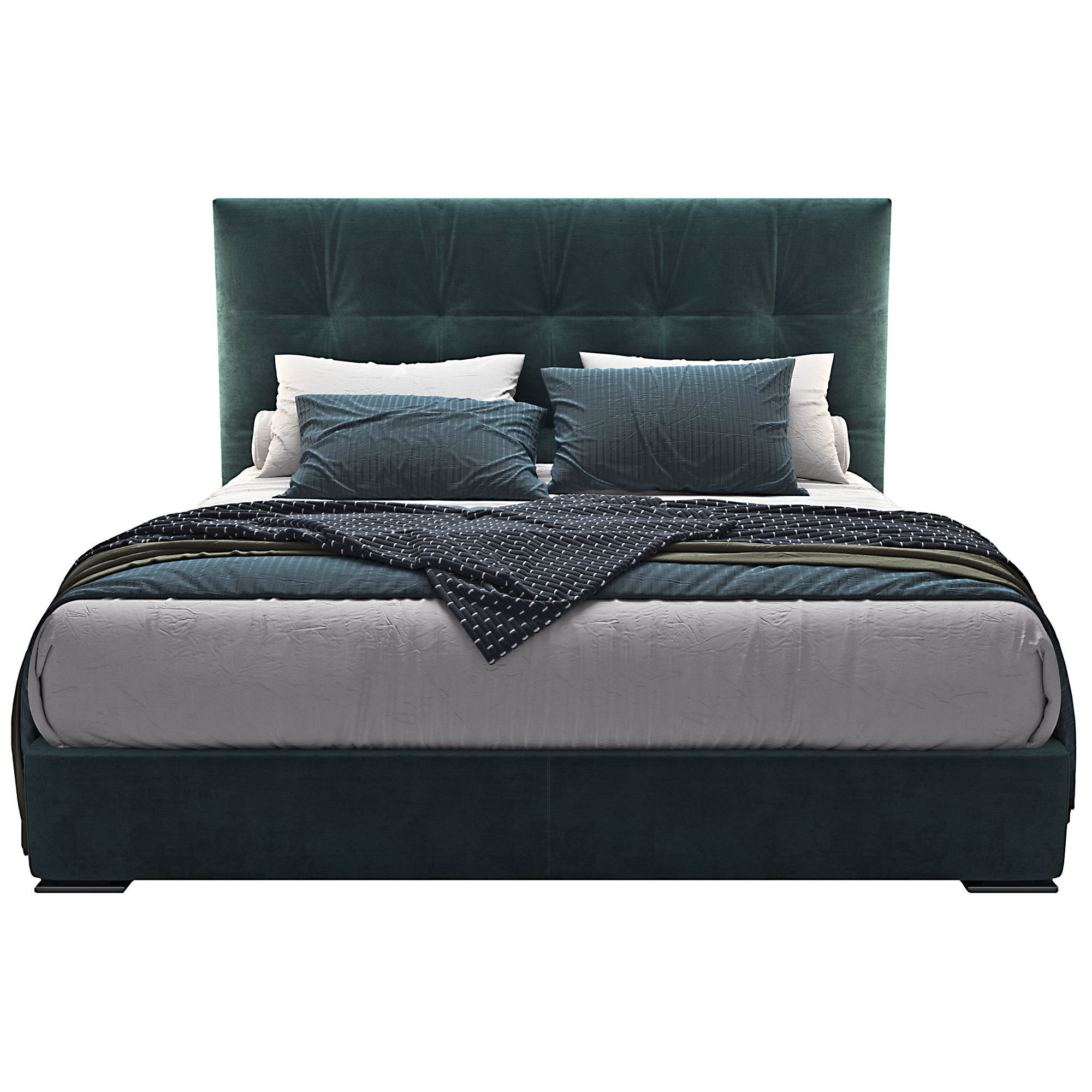 Bed Max capitonne high 3D model_2