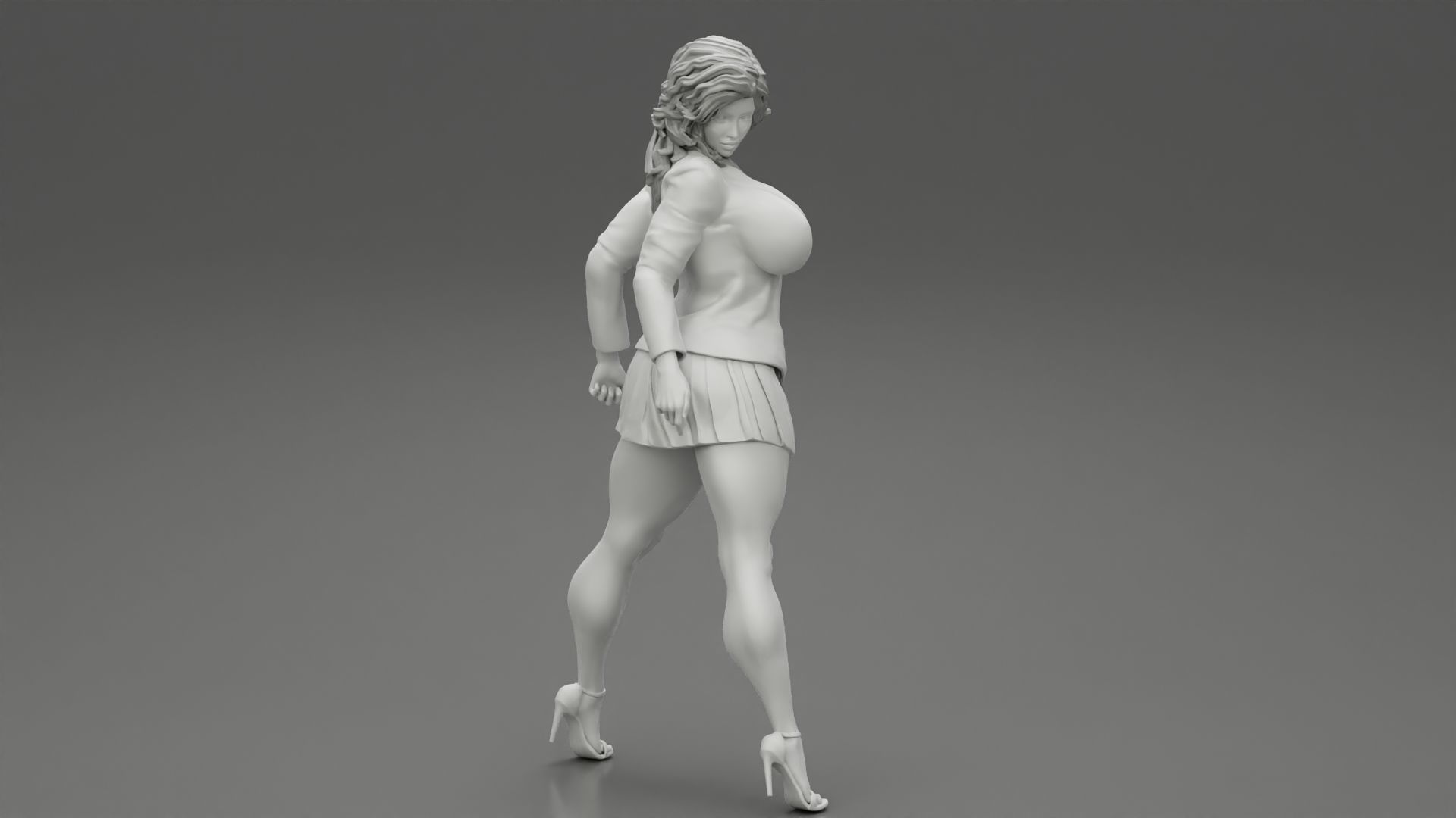 Sexy Secretary Costumes Woman 3D print model_5