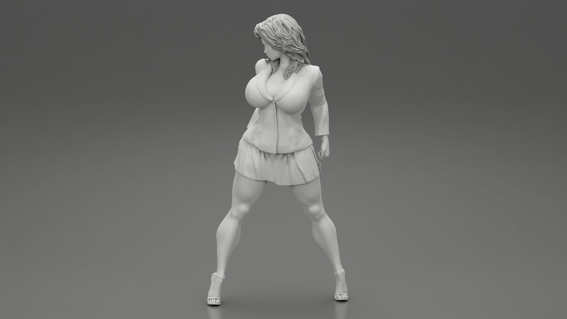 Sexy Secretary Costumes Woman 3D print model_1