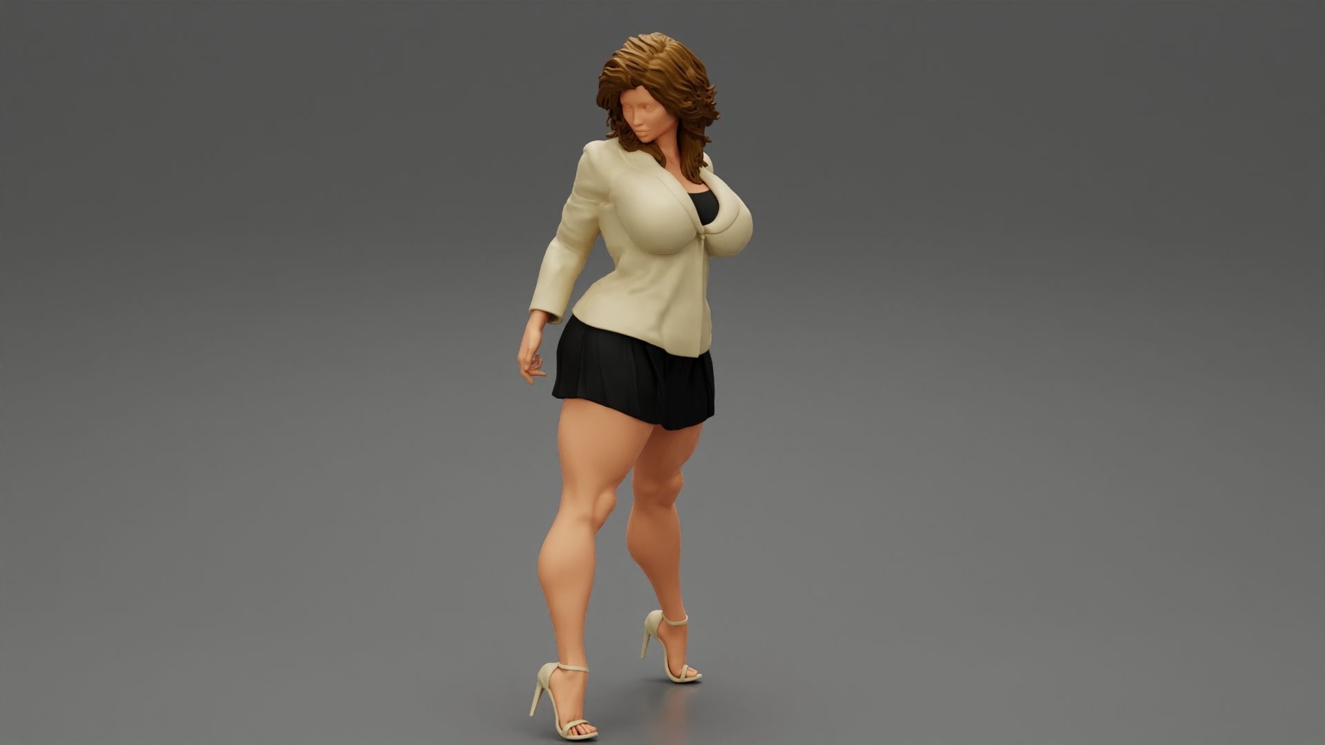 Sexy Secretary Costumes Woman 3D print model_2