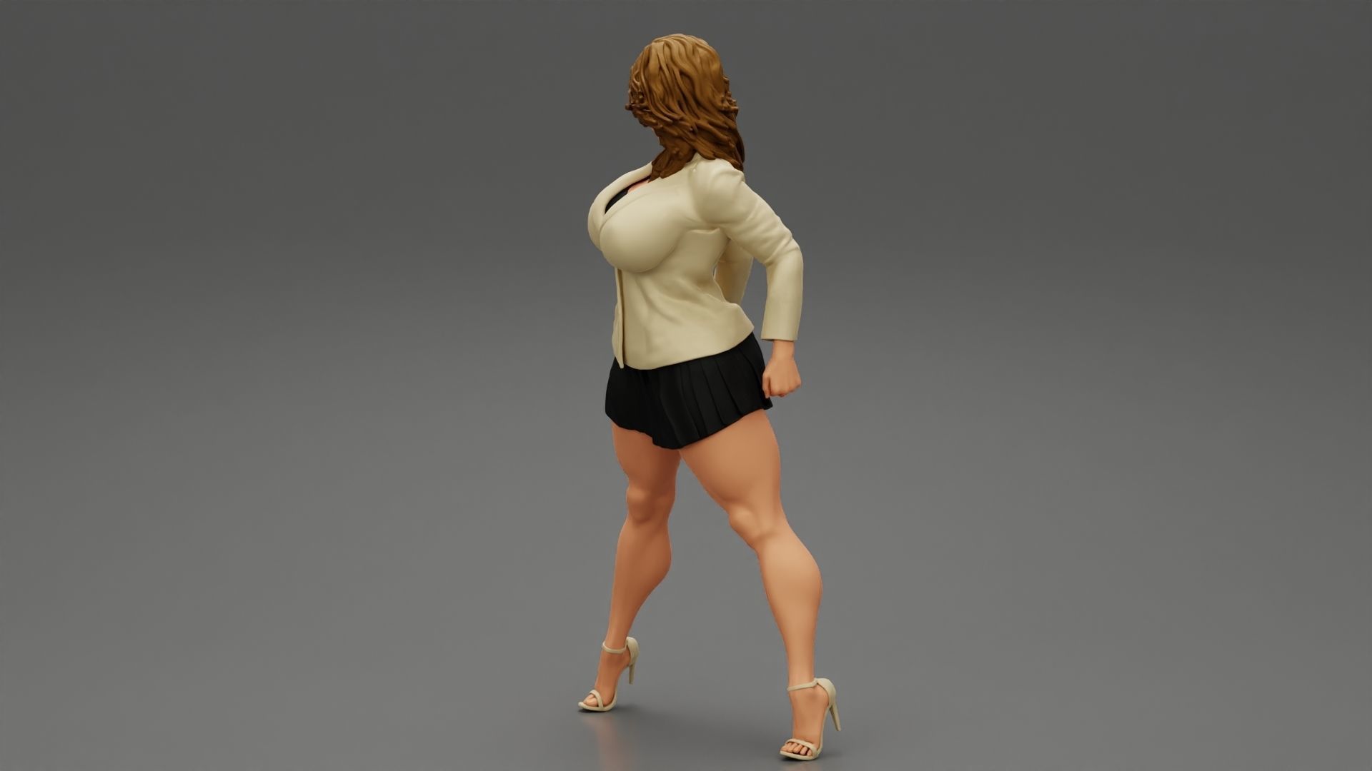 Sexy Secretary Costumes Woman 3D print model_10