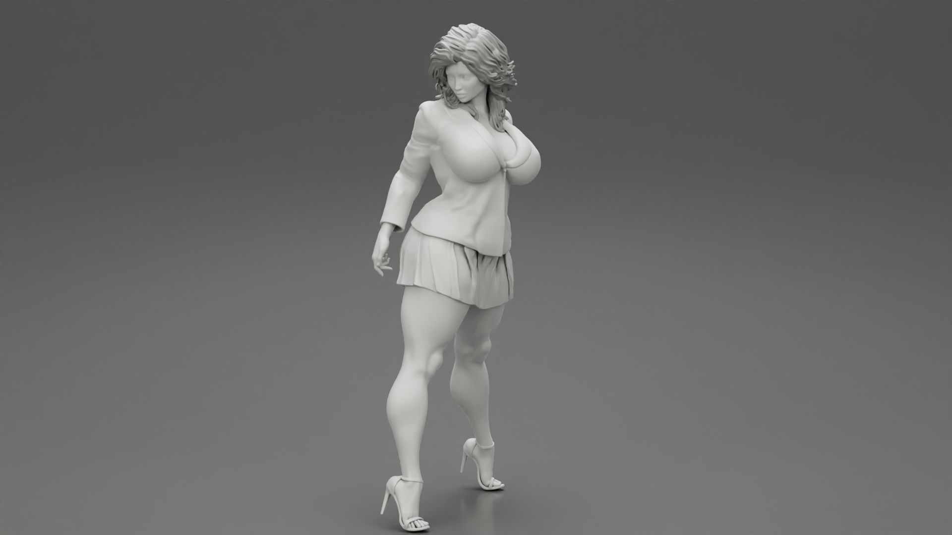 Sexy Secretary Costumes Woman 3D print model_3