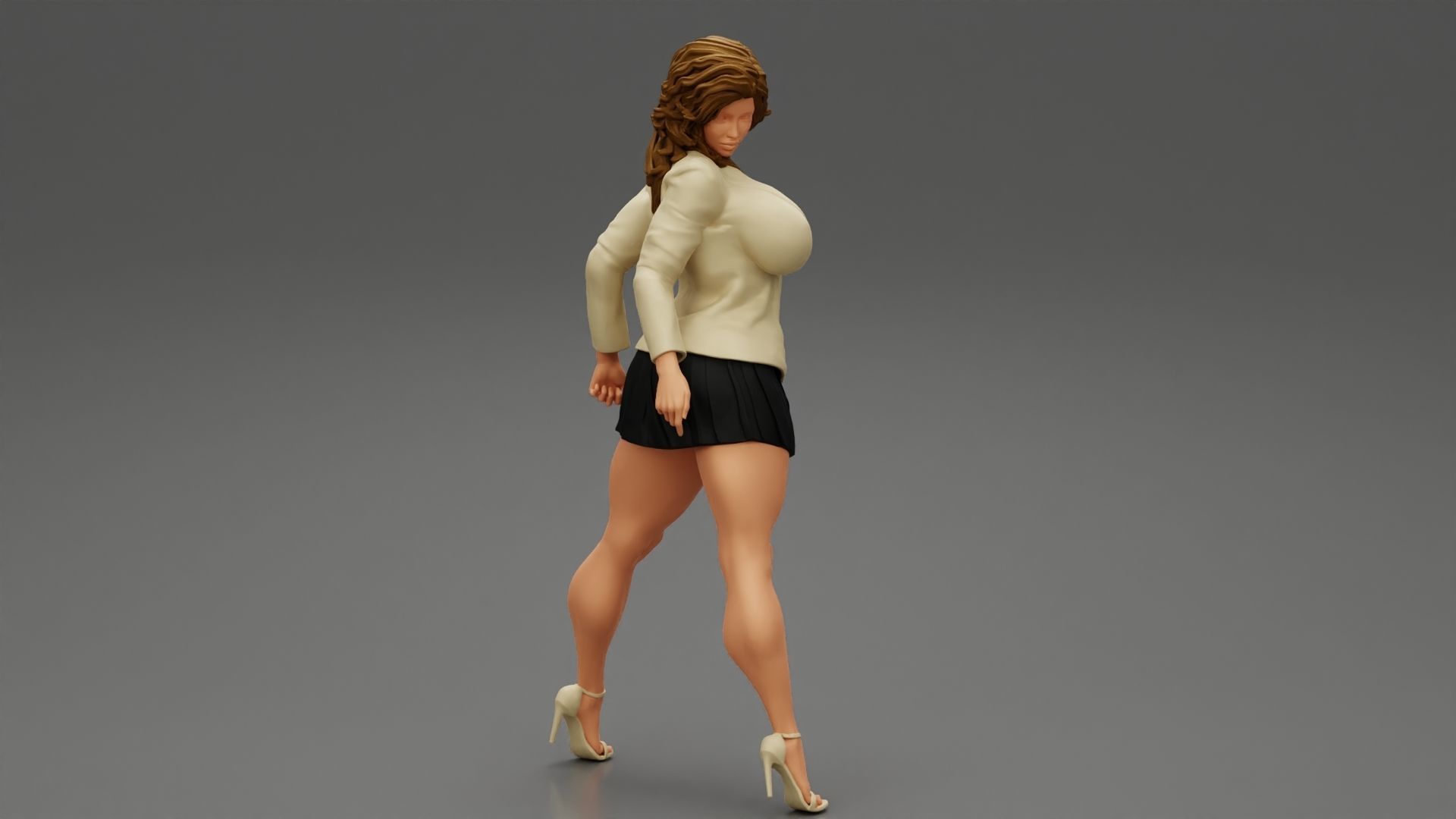 Sexy Secretary Costumes Woman 3D print model_4
