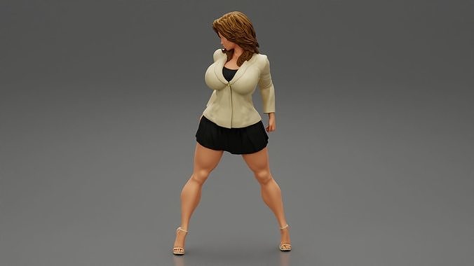 Sexy Secretary Costumes Woman 3D print model