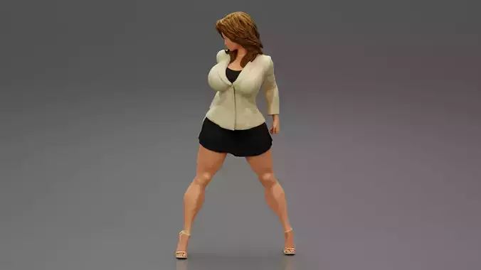 Sexy Secretary Costumes Woman 3D print model
