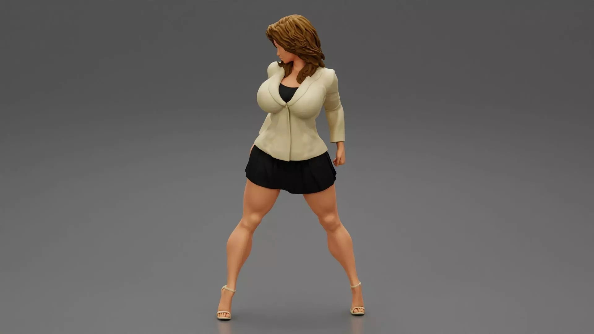 Sexy Secretary Costumes Woman 3D print model_0