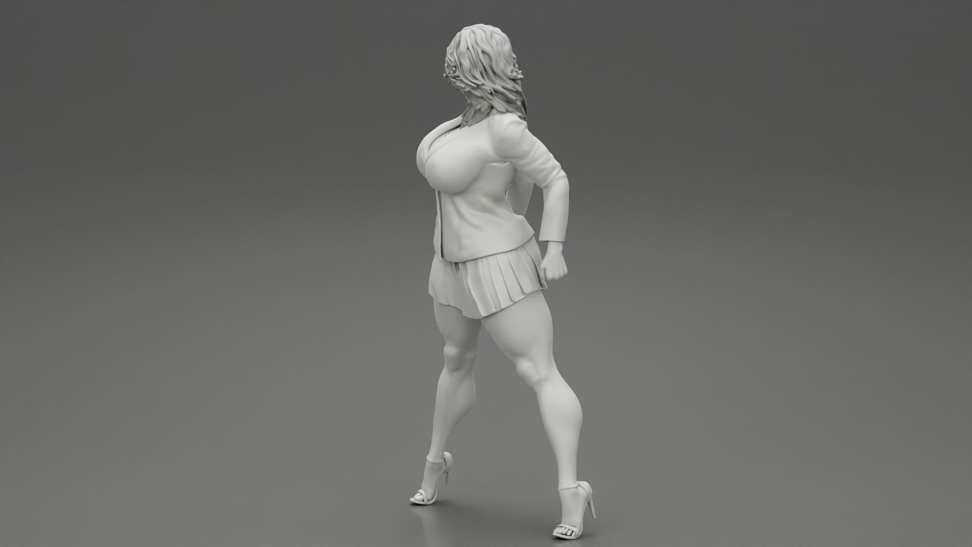 Sexy Secretary Costumes Woman 3D print model_11