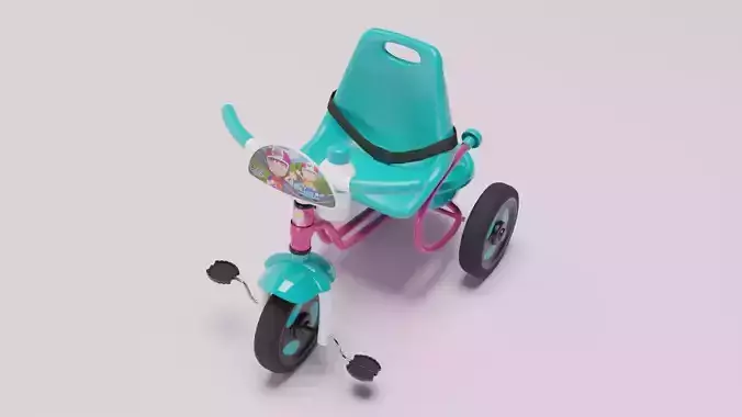 Kids toy tricycle turquoise and pink  colour S