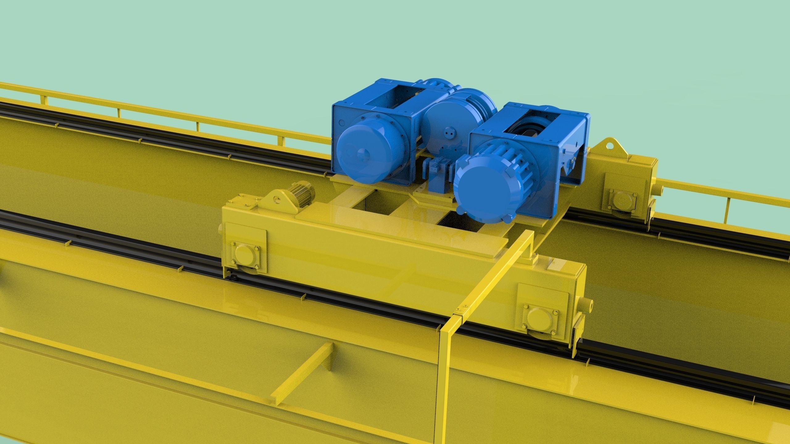 Gantry crane 32t Low-poly 3D model_5