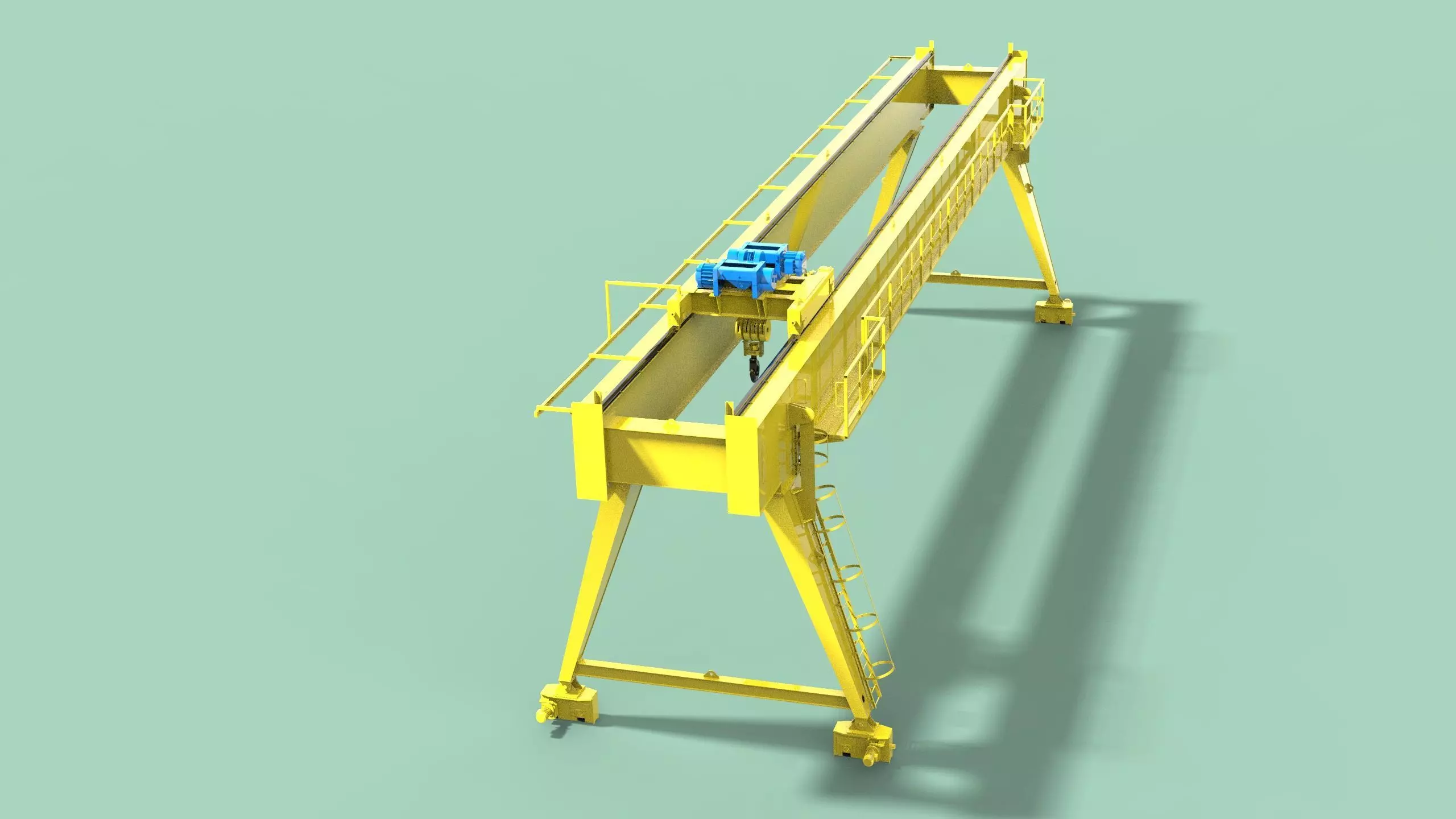 Gantry crane 32t Low-poly 3D model_0