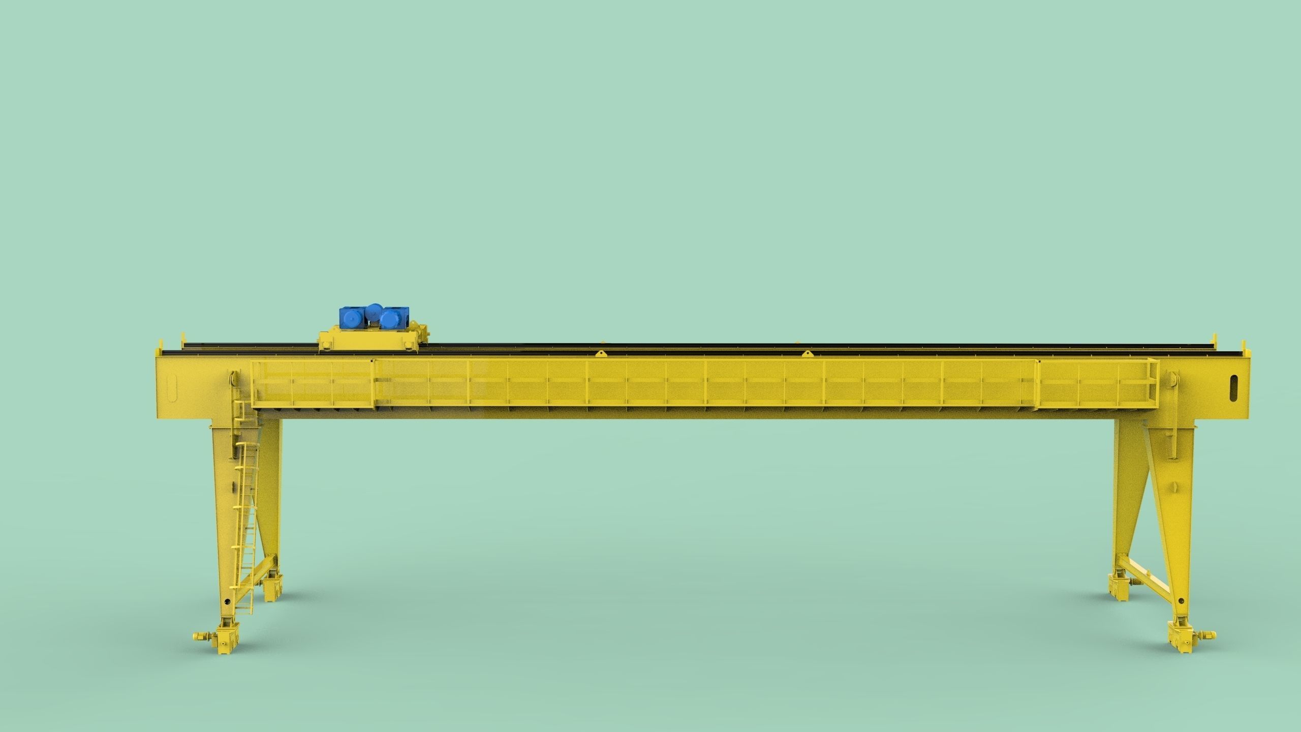 Gantry crane 32t Low-poly 3D model_6