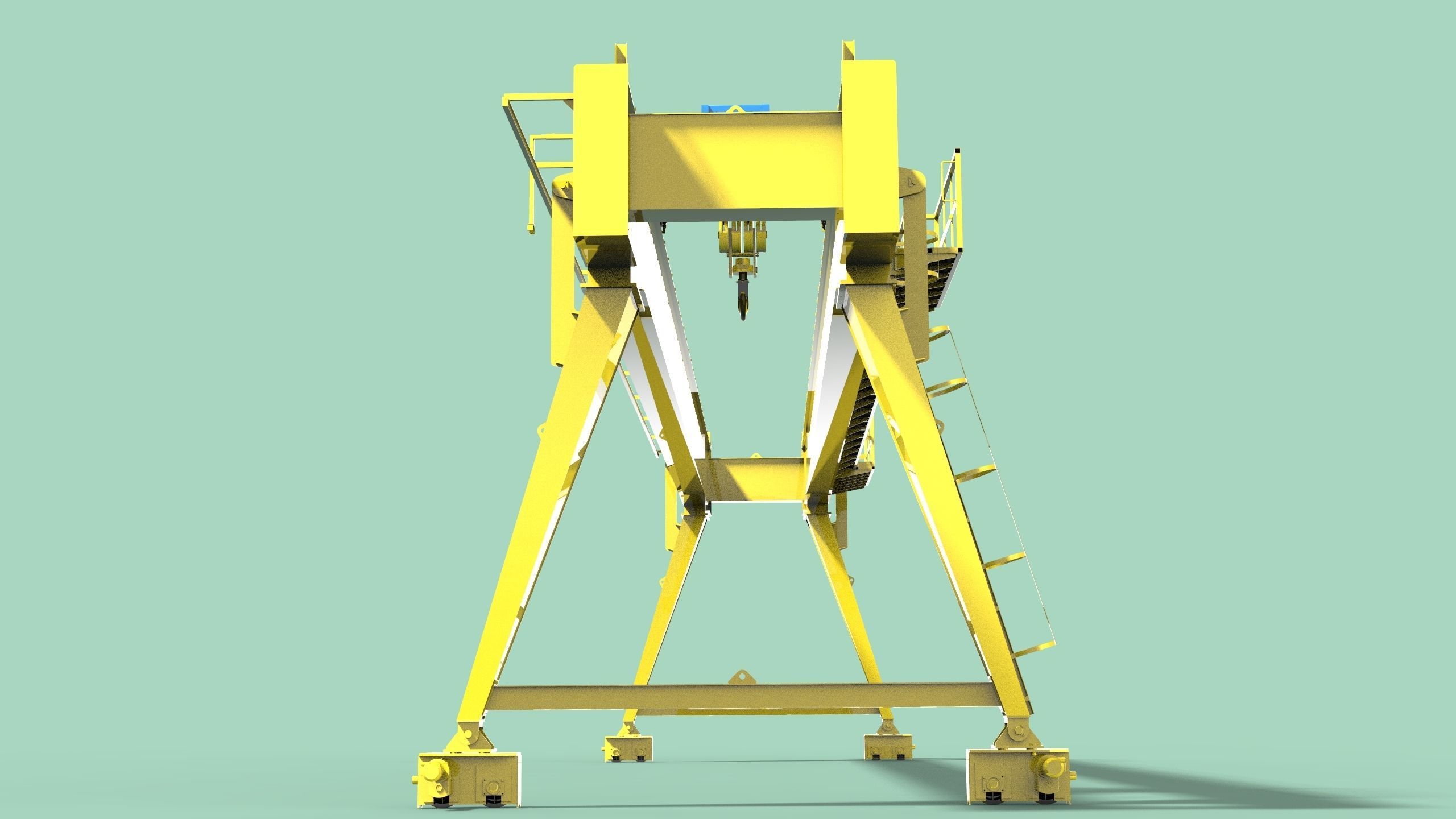 Gantry crane 32t Low-poly 3D model_2