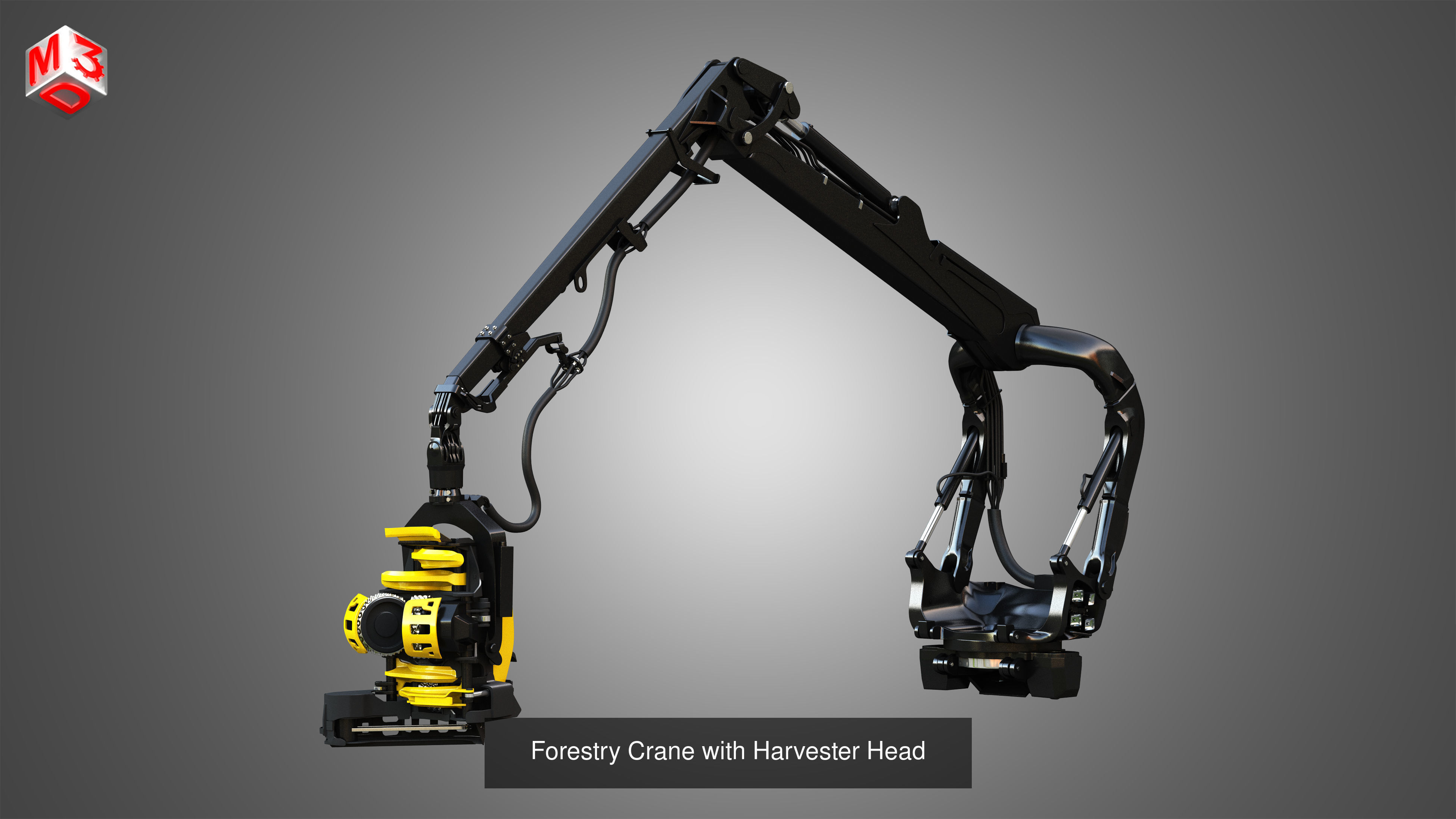 Forestry Harvester Cranes - 3 in 1 Package 3D Model Collection_4