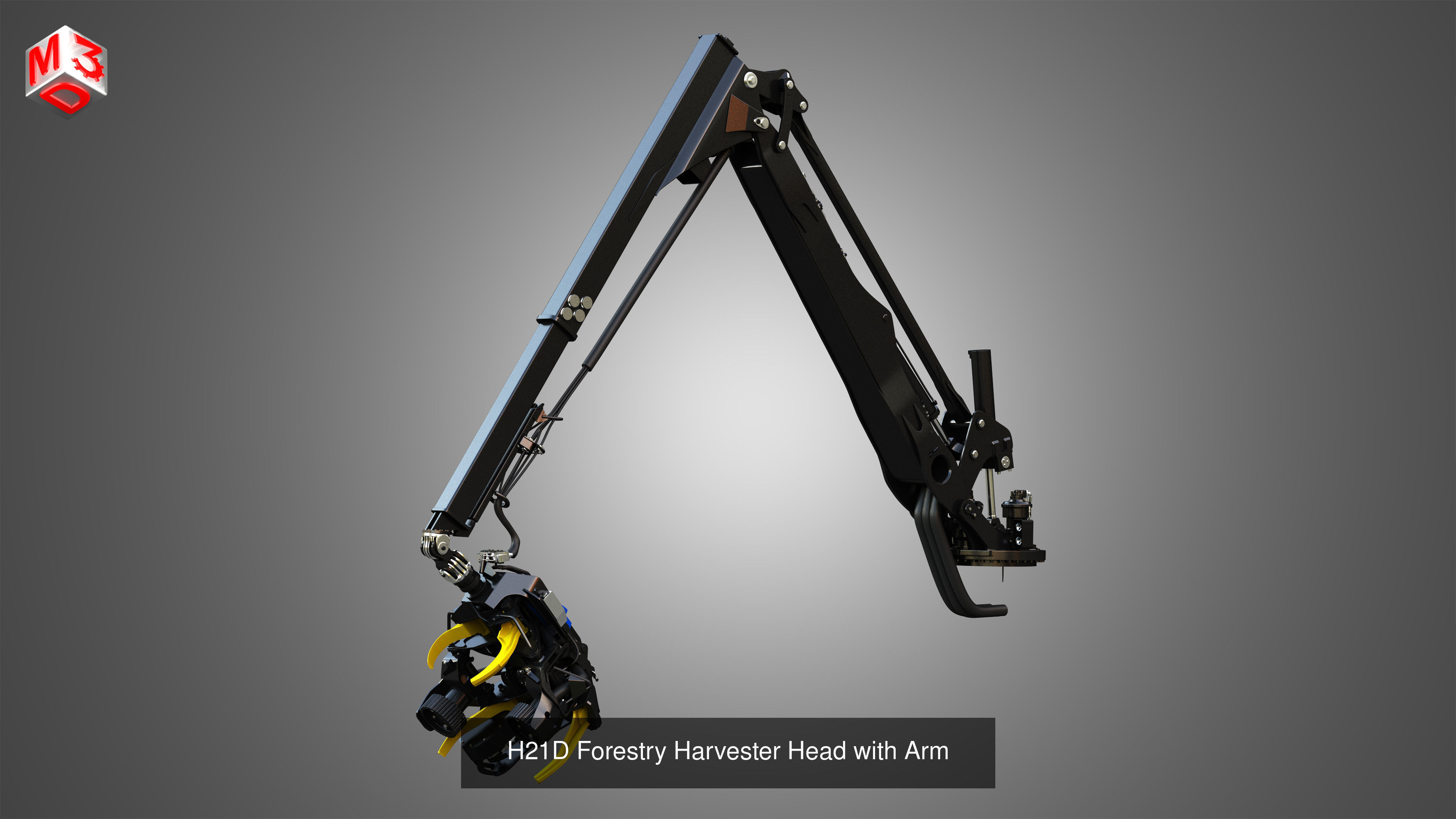 Forestry Harvester Cranes - 3 in 1 Package 3D Model Collection_2