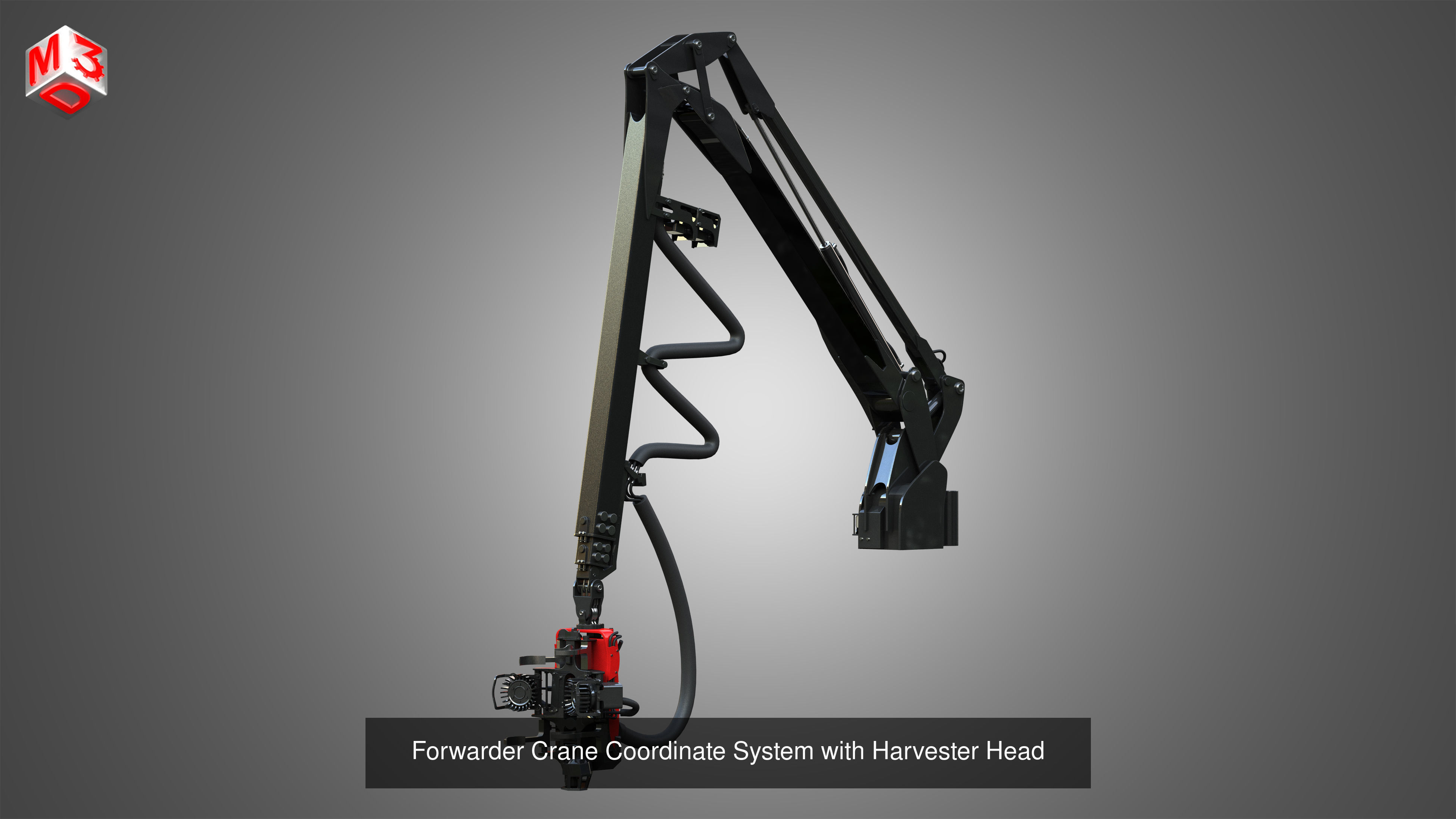 Forestry Harvester Cranes - 3 in 1 Package 3D Model Collection_3