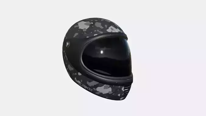 Motorcycle Helmet A07 Camouflage - Character Fashion Design Low-poly 3D model