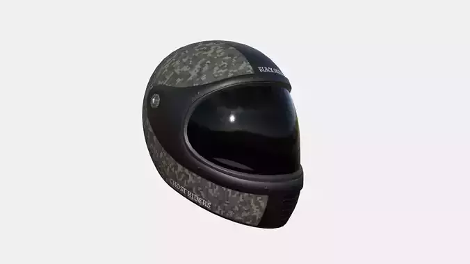 Motorcycle Helmet 08 Digital Camo - Character Fashion Design Low-poly 3D model