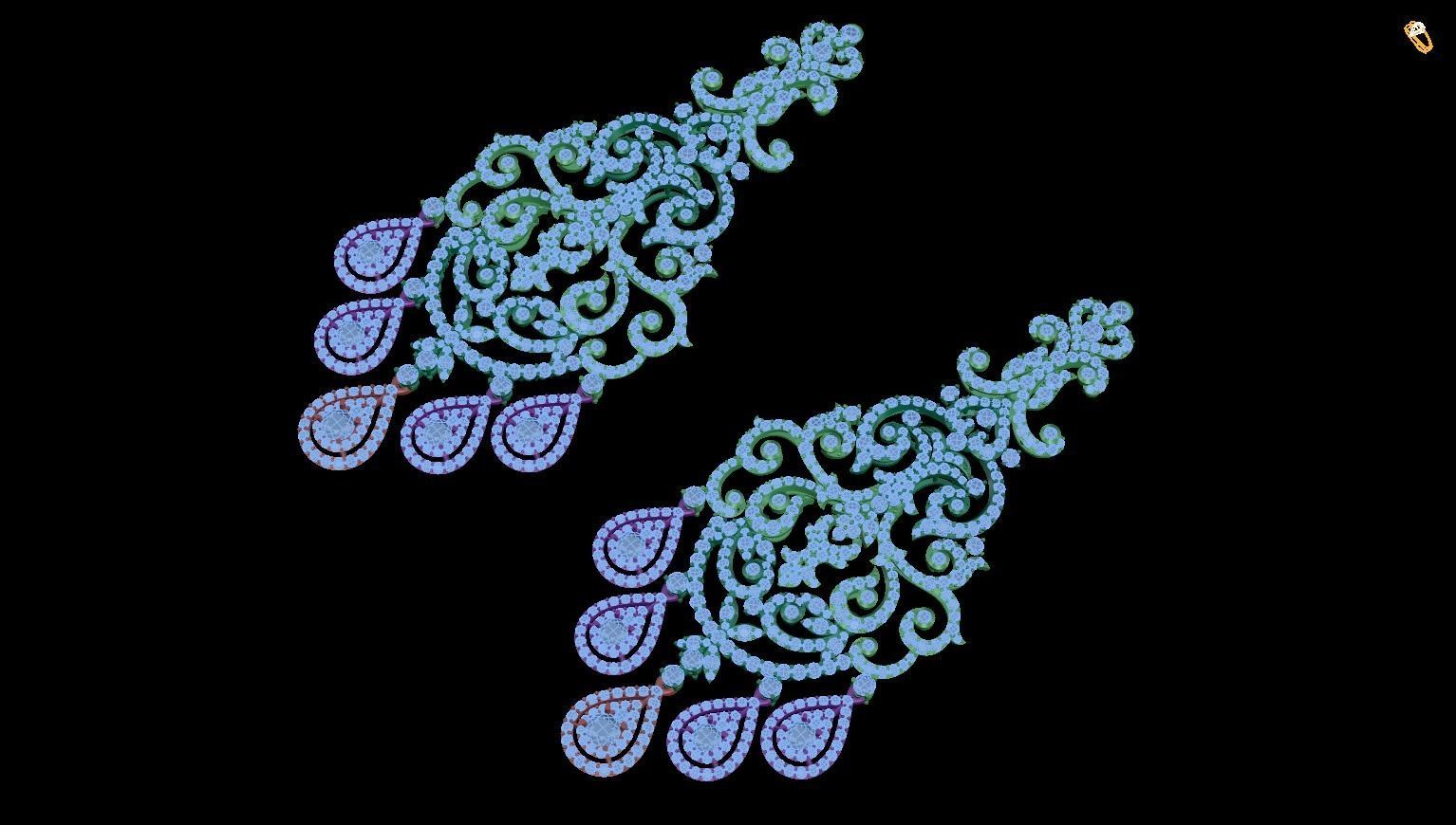 earring rhinestone earrings 3D print model_1