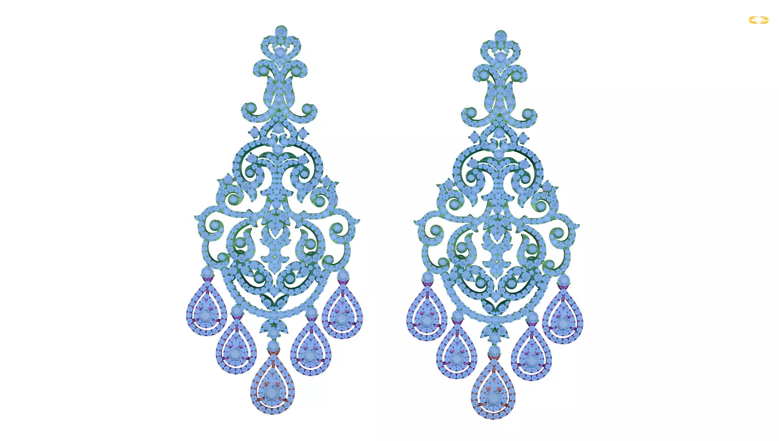 earring rhinestone earrings 3D print model_0
