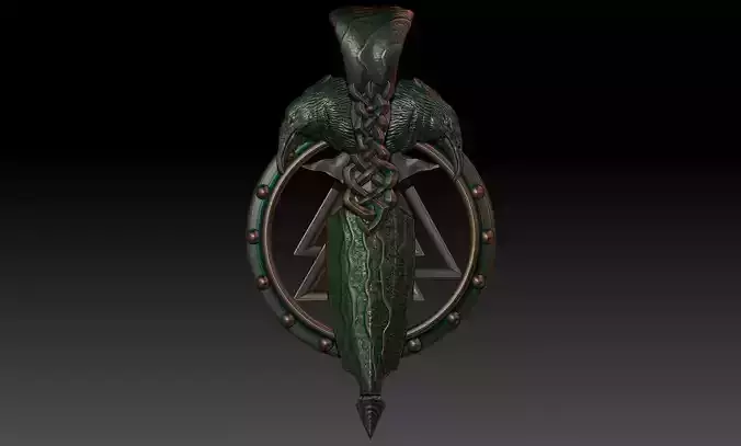 Gungnir pendant with dragon