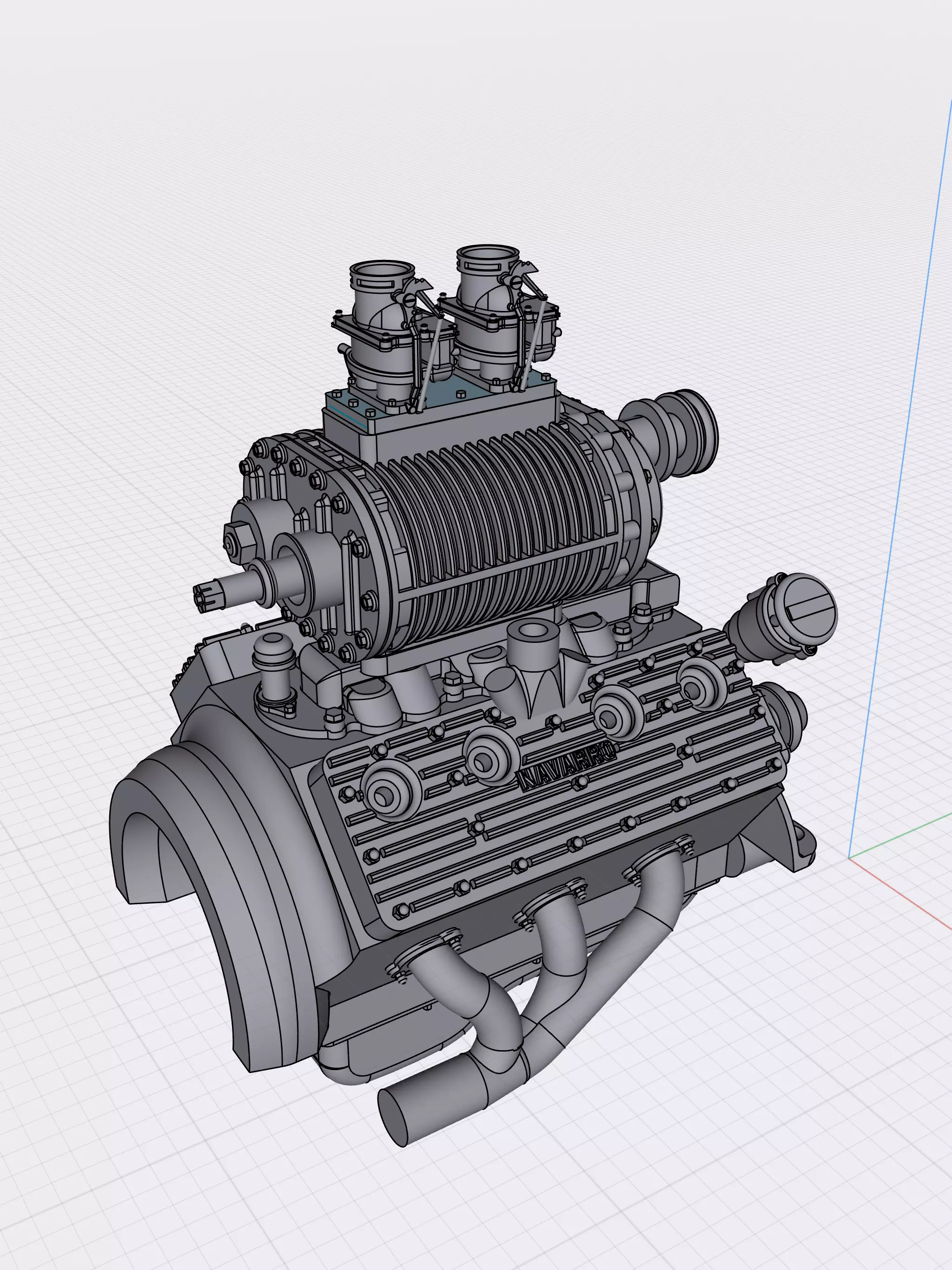 HOTROD Vintage Supercharger set for Flathead engine 3D print model_0