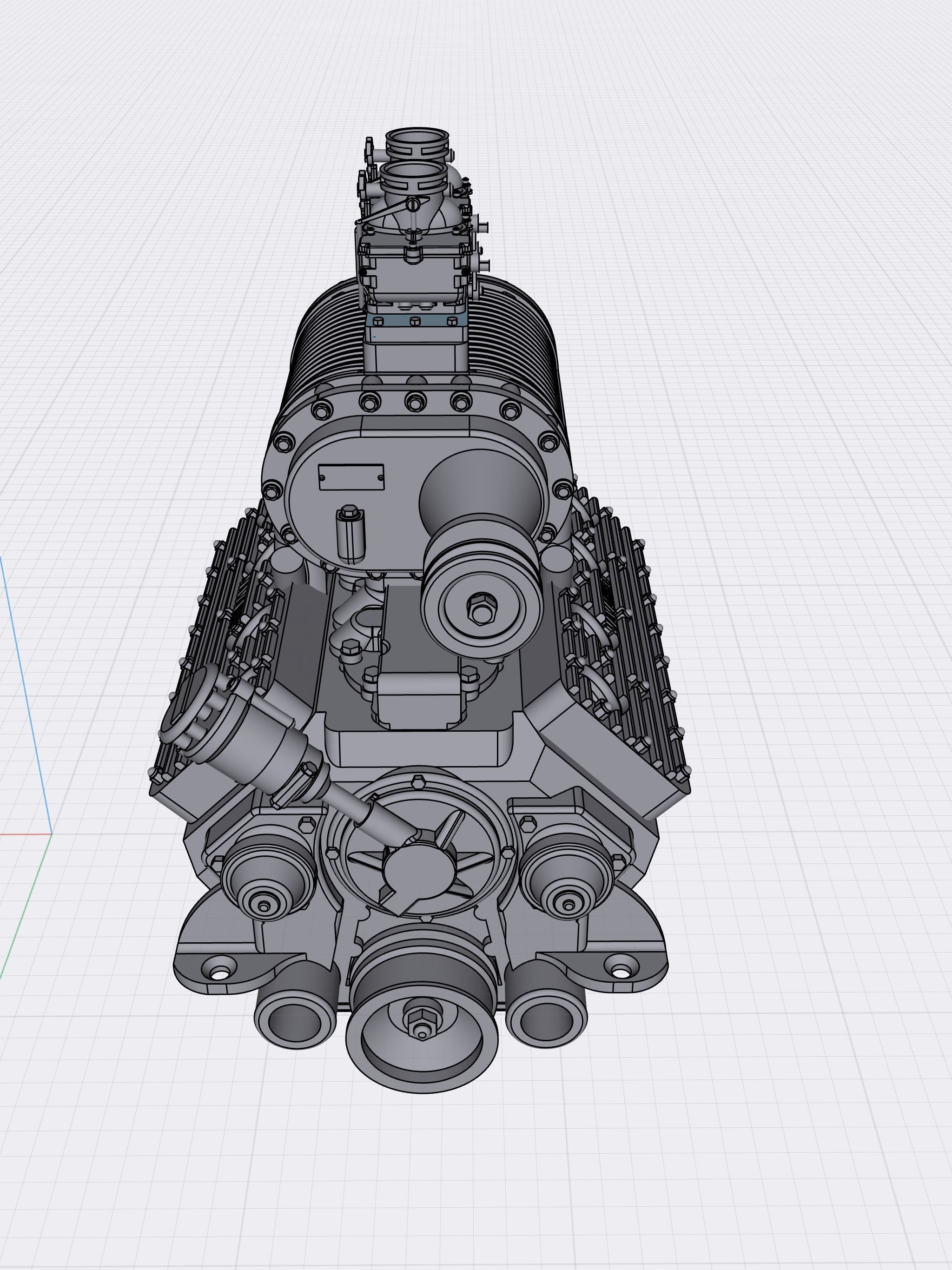 HOTROD Vintage Supercharger set for Flathead engine 3D print model_2