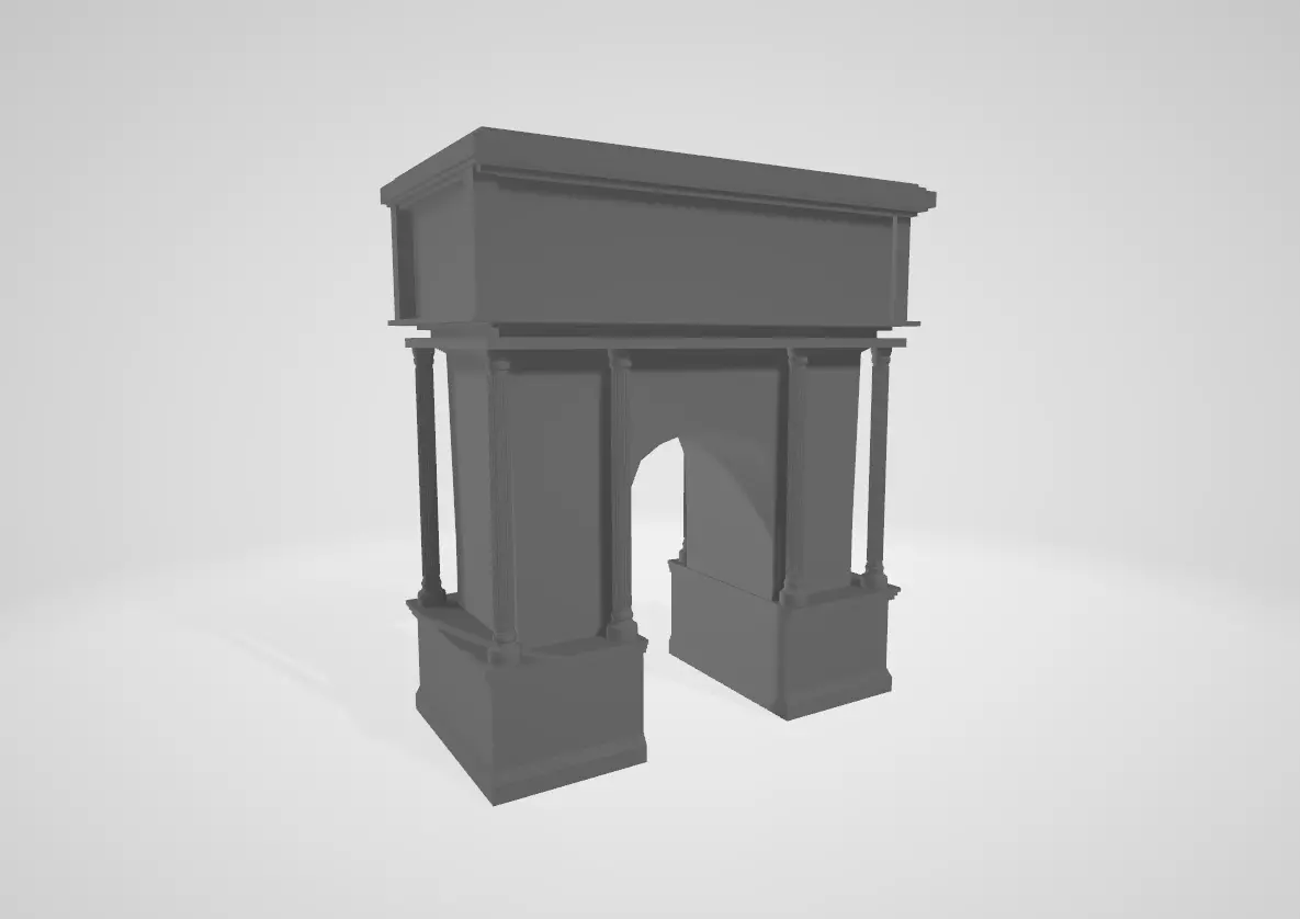 Greek Building Collumn Low-poly 3D model_0