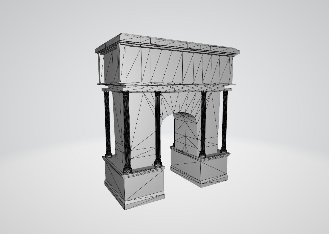 Greek Building Collumn Low-poly 3D model_1