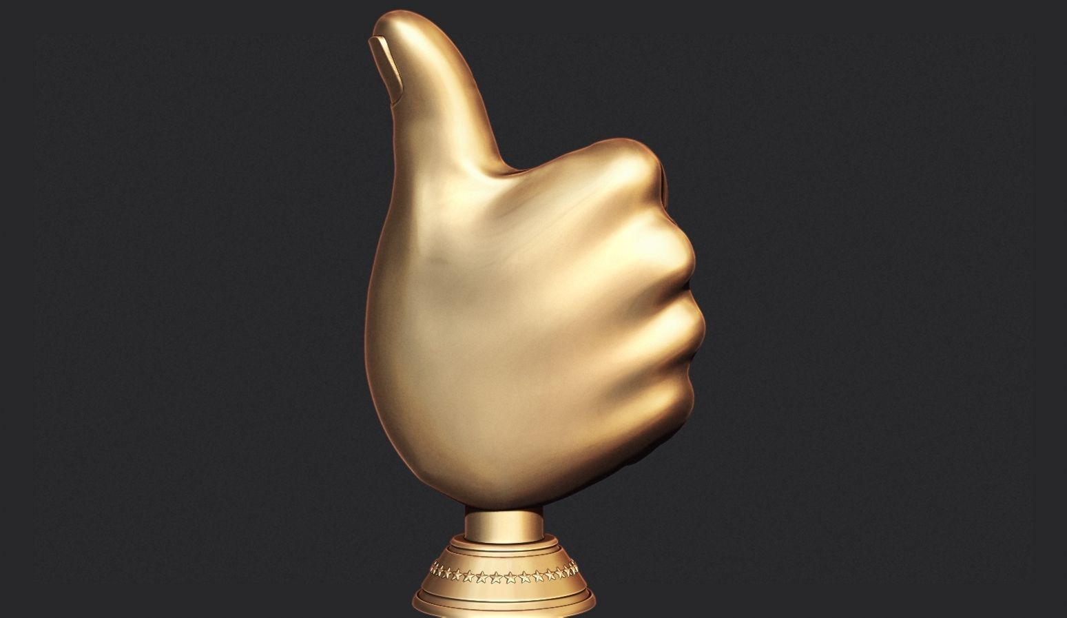 Thumbs Up Hand Gesture Award 3D print model_5
