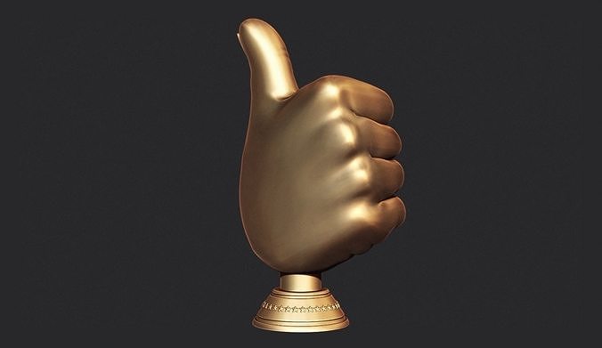 Thumbs Up Hand Gesture Award 3D print model