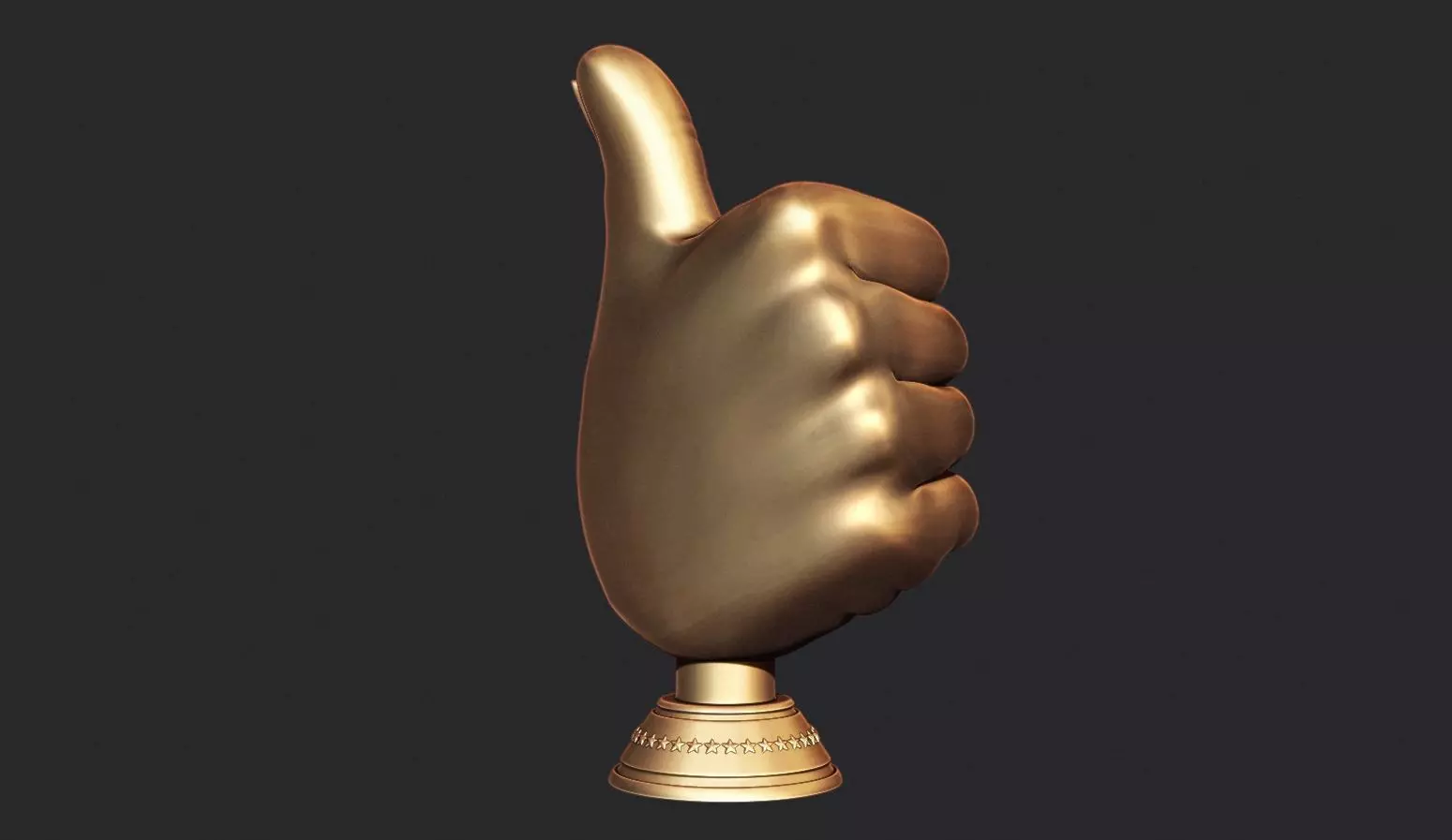 Thumbs Up Hand Gesture Award 3D print model_0