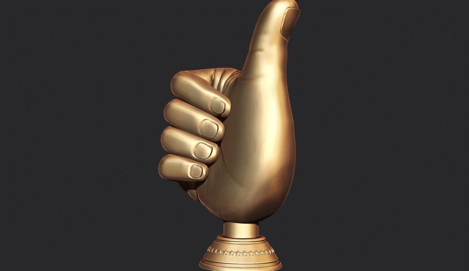 Thumbs Up Hand Gesture Award 3D print model_3