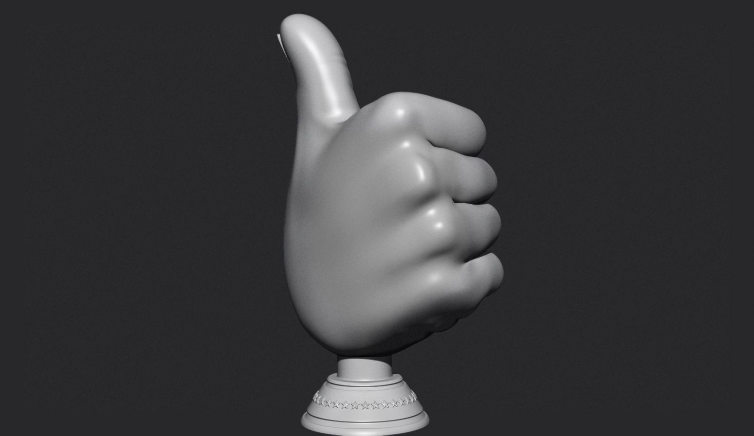 Thumbs Up Hand Gesture Award 3D print model_11