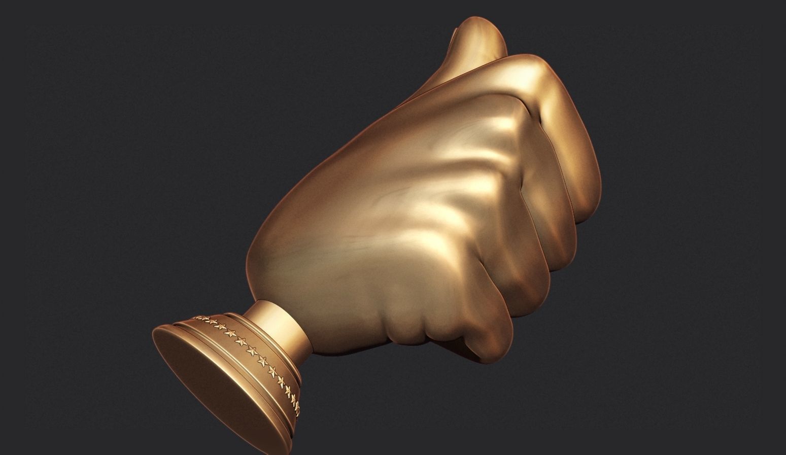 Thumbs Up Hand Gesture Award 3D print model_7