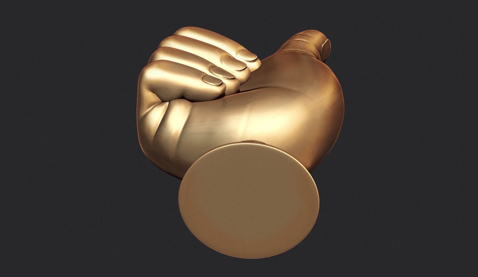 Thumbs Up Hand Gesture Award 3D print model_6