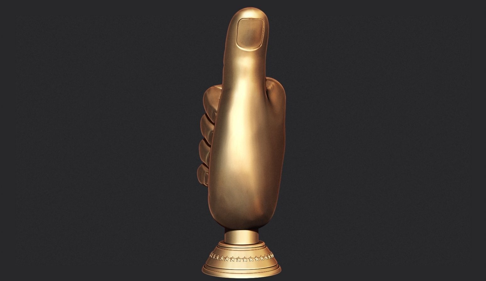 Thumbs Up Hand Gesture Award 3D print model_4