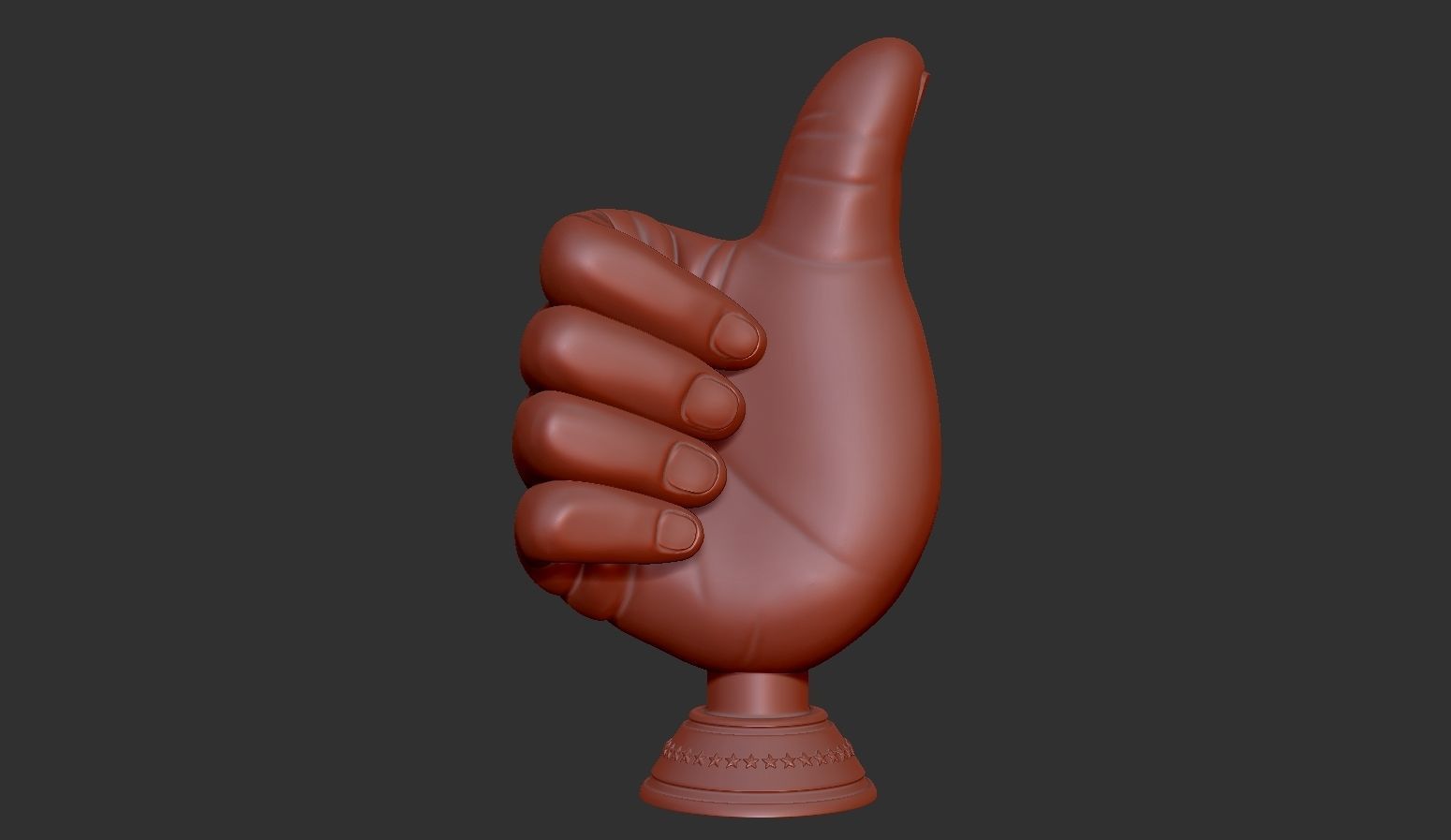 Thumbs Up Hand Gesture Award 3D print model_12