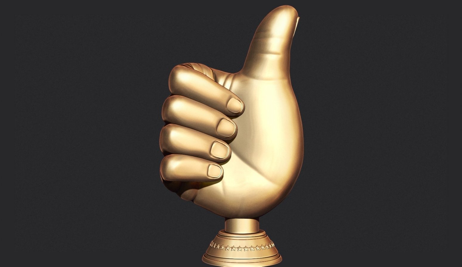 Thumbs Up Hand Gesture Award 3D print model_2